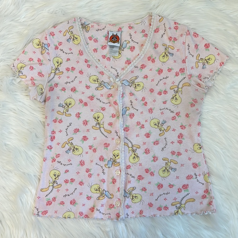 Vintage & Rare‎ Warner Brothers Looney Tunes Tweety Bird Pajama Set - Picture 2 of 11